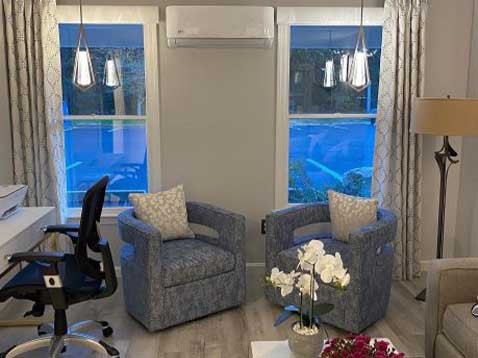 Sitting room with drapery
